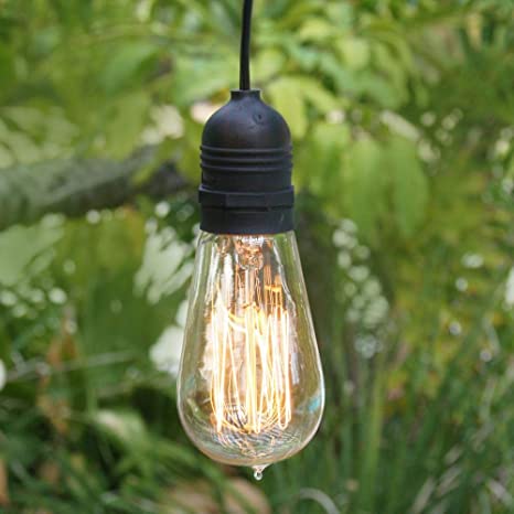 Fantado Single Socket Black Commercial Grade Outdoor Pendant Light .