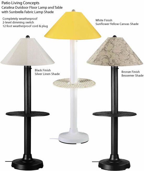 Patio Living Concepts 65697 Catalina Outdoor Floor Lamp and Table .