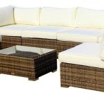 Outdoor Patio Furniture Sofa All-Weather Wicker Sectional 7-Piece .