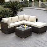 Giantex 4PC Outdoor Wicker Sectional Sofa S