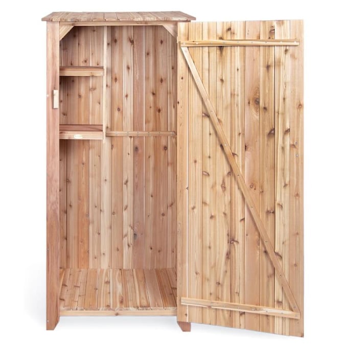 All Things Cedar Natural Cedar Wood Outdoor Storage Shed (Common .