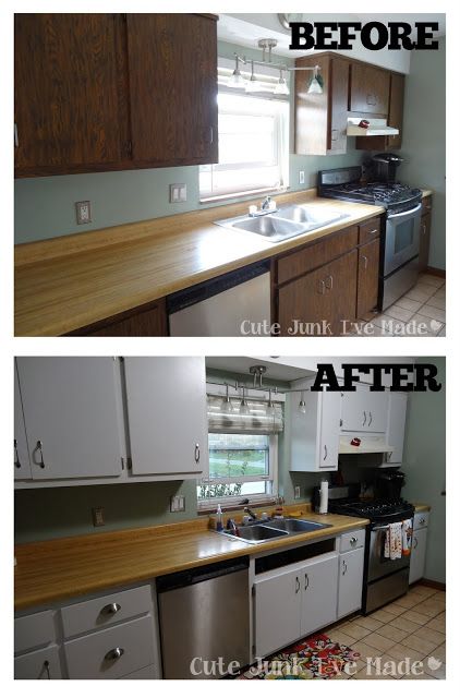 How to Paint Laminate Cabinets - Before & After | Laminate kitchen .