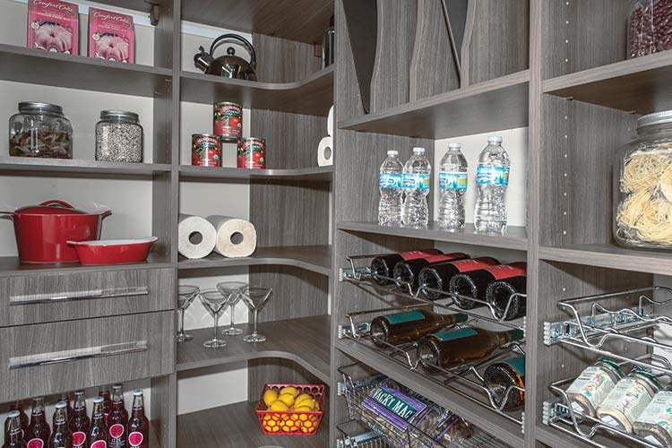 Custom Pantry Organizer Systems with Pantry Shelving and Cabine