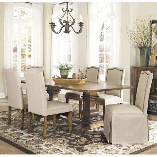 Parkins 7 Piece Dining Table and Chair Set with Parson Chairs .
