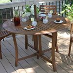 Amazon.com : Eucalyptus 43 Inch Round Folding Deck Table : Patio .