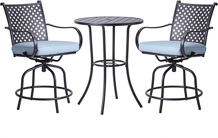 Amazon.com : Peaktop PT-OF0001 3 Piece Swivel Bar Height Stools .