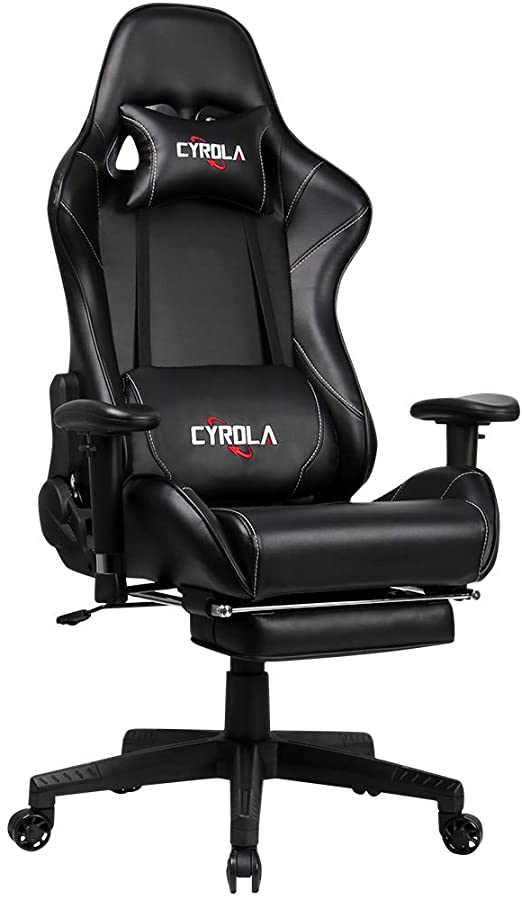 Amazon.com: Cyrola Large Gaming Chair with Footrest High Back .