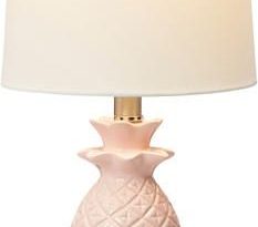 This Pink Pineapple Table Lamp has a casual style that allows for .