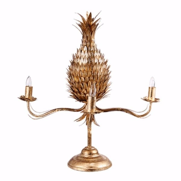 Shop Contemporary Style Iron Pineapple Table Lamp, Gold - On Sale .