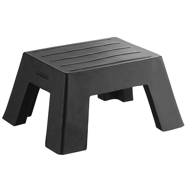 Regency 18" x 22" x 12" Black Plastic Step Stool / Aisle Display .