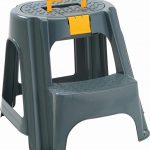 Rimax 12053 2 Plastic Step Stool with Top Organizer Compartment .