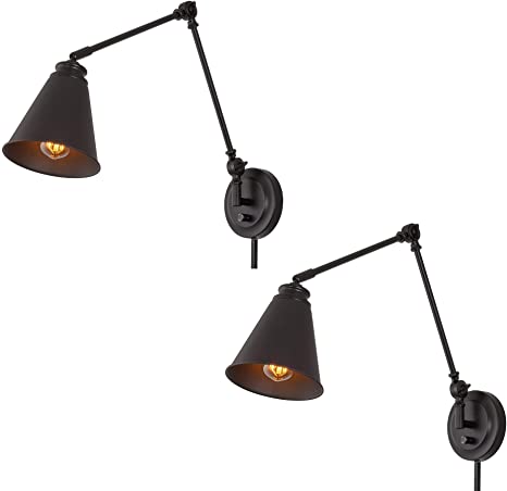 Kira Home Ellis 18" Vintage Industrial Swing Arm Wall Lamp + .