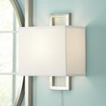 Aundria Rectangular Brushed Nickel Plug-In Wall Lamp - #8M471 .