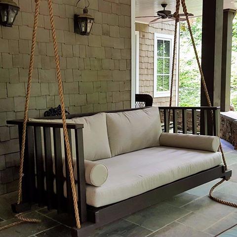 Porch Daybed Swings Hung By 2 Points Vs. 4 Points .