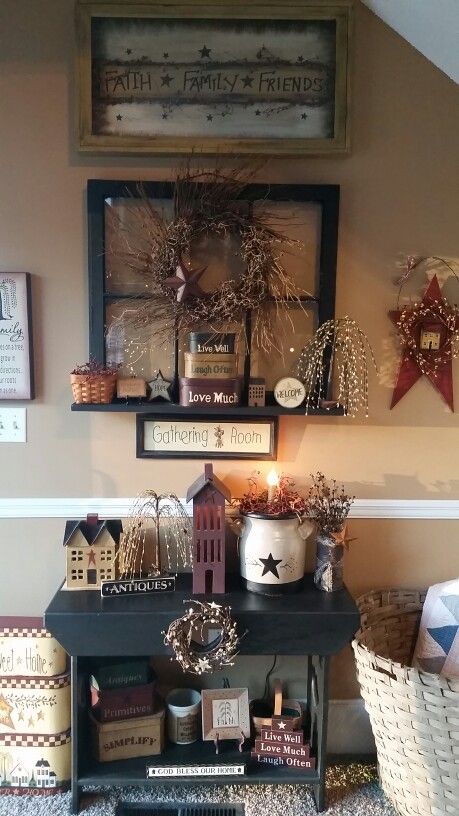 My primitive decor #PrimitiveCountryDecorating | Primitive .