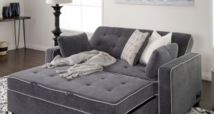 Grey Queen Pull Out Sleeper Sofa with USB Port | Jerome's Furnitu