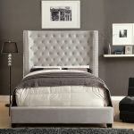 CM7679IV Mirabelle collection ivory fabric upholstered and tufted .