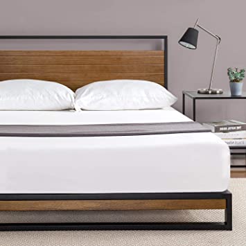 Amazon.com: Zinus Suzanne Metal and Wood Platform Bed with .
