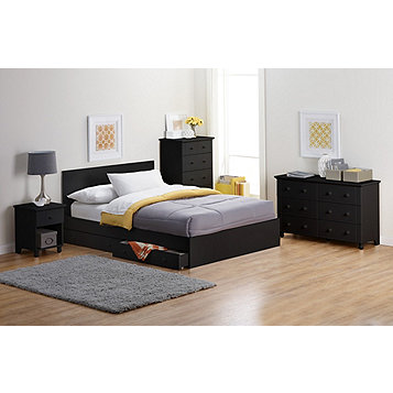 Gettington - alcove Queen Platform Bed with Storage Drawers - Bla