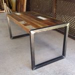 Reclaimed Wood Table or Desk square metal legs Steel Legs | Etsy .