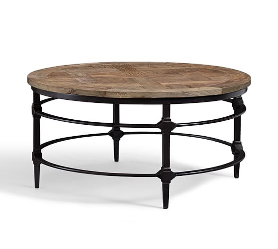 Parquet 36" Round Reclaimed Wood Coffee Table | Pottery Ba