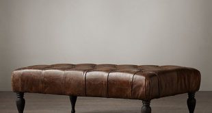 48" Bennett Rectangular Leather Ottoman | Leather ottoman coffee .