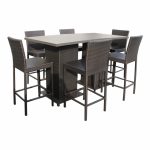 8 Piece Pub Table Set | Wicker Outdoor Pub Table and Chai