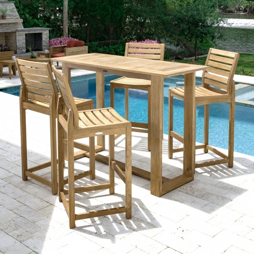 Somerset Barstool 5pc Teak Bar Set | Westminster Te