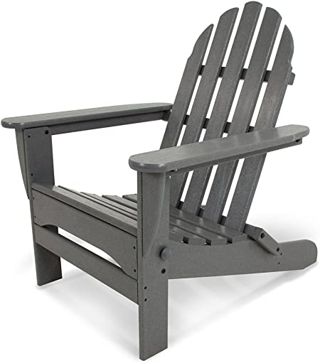 Amazon.com : POLYWOOD AD5030GY Classic Folding Adirondack, Slate .