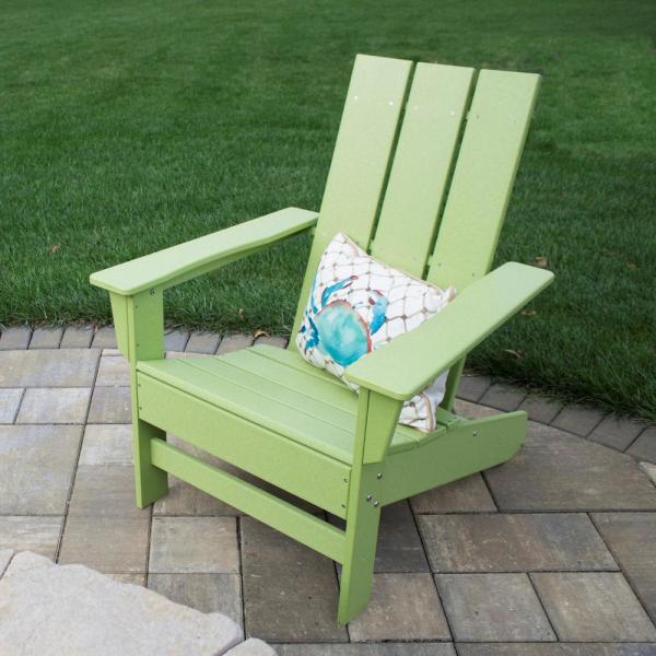 DUROGREEN Aria Lime Recycled Plastic Modern Adirondack Chair .