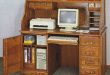 Amazon.com: AMB Furniture Deluxe Oak roll top Computer Desk .
