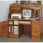Amazon.com: AMB Furniture Deluxe Oak roll top Computer Desk .