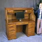 Oak Roll Top Computer Desk - In Stock - Free Shipping - YouTu