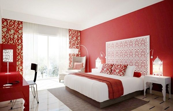 12 Lovely Bedroom Designs for Couples | Red bedroom decor, Red .