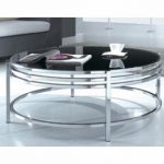 Modrest Dena Black Glass/Chrome Round Coffee Table by VIG Furnitu