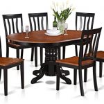 Amazon.com - East-West Furniture AVAT7-BLK-W 7-piece dining table .