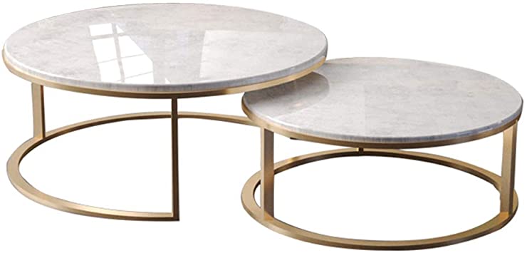 Amazon.com: Round Marble Top Coffee Table Side Table Golden Metal .