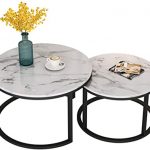 Amazon.com: Nesting Tables for Living Room, Marble Top, Black .