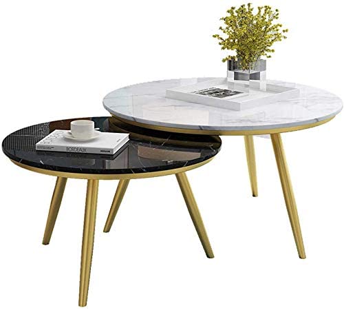 Amazon.com: TZSXCJ Round Tea Coffee Table Simple Stackable Nesting .