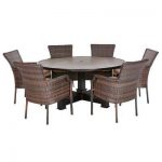 6-7 Person - Round - Wicker - Patio Dining Furniture - Patio .