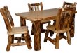 Rustic Aspen Log Kitchen Table Set With 4 Dining Chairs - Rustic .