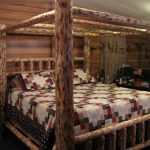 Frontier Log Canopy Bed - Rustic Wood Canopy Bed for Sa
