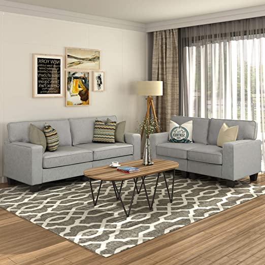 Amazon.com: Grey Sectional Sofas Living Room Sofa Sets 2 Piece .