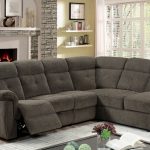 CM6597 2 pc Avia gray linen like fabric sectional sofa with reclin