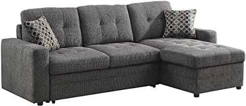 Best Seller Gus Sectional Sofa Pull Out Bed Charcoal online .