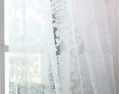 Modern lifestyle - sheer damask curtains Damask White Embroidered .