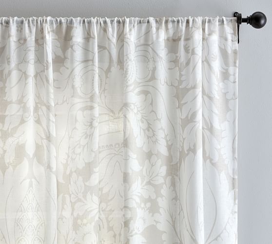 Damask Printed Sheer Curtain | Pottery Ba