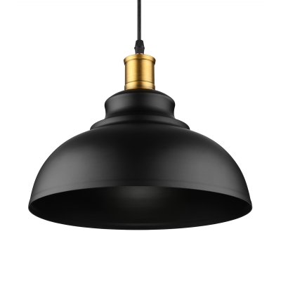 Matte Black Dome Single Pendant Light in Retro Loft Style for .