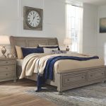 Lettner Queen Sleigh Bed with 2 Storage Drawers | Ashley Furniture .