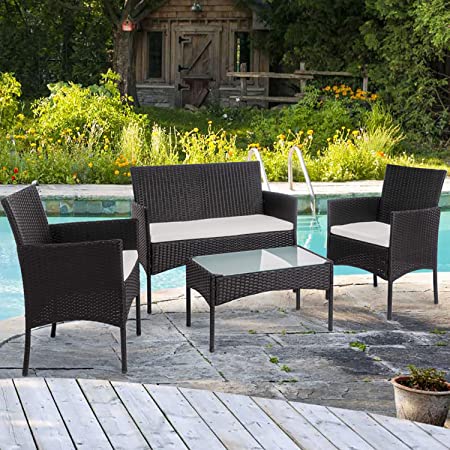 Amazon.com : Shintenchi 4 Piece Outdoor Patio Furniture Sets .